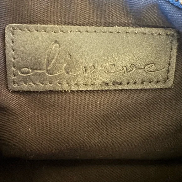 Oliveve Black Leather Purse with Blue & Green Snakeskin - Picture 6 of 7